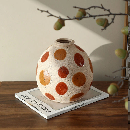 Bright Round Dot Design Flower Sand Vase