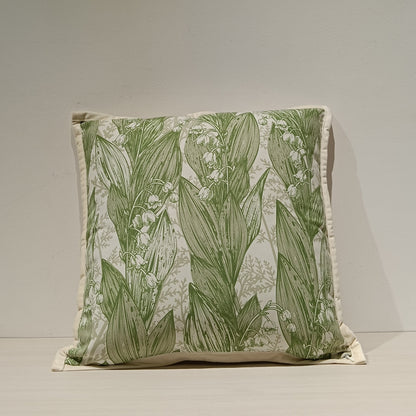 Jacquard Green Cushion Cover, Backside In Plain