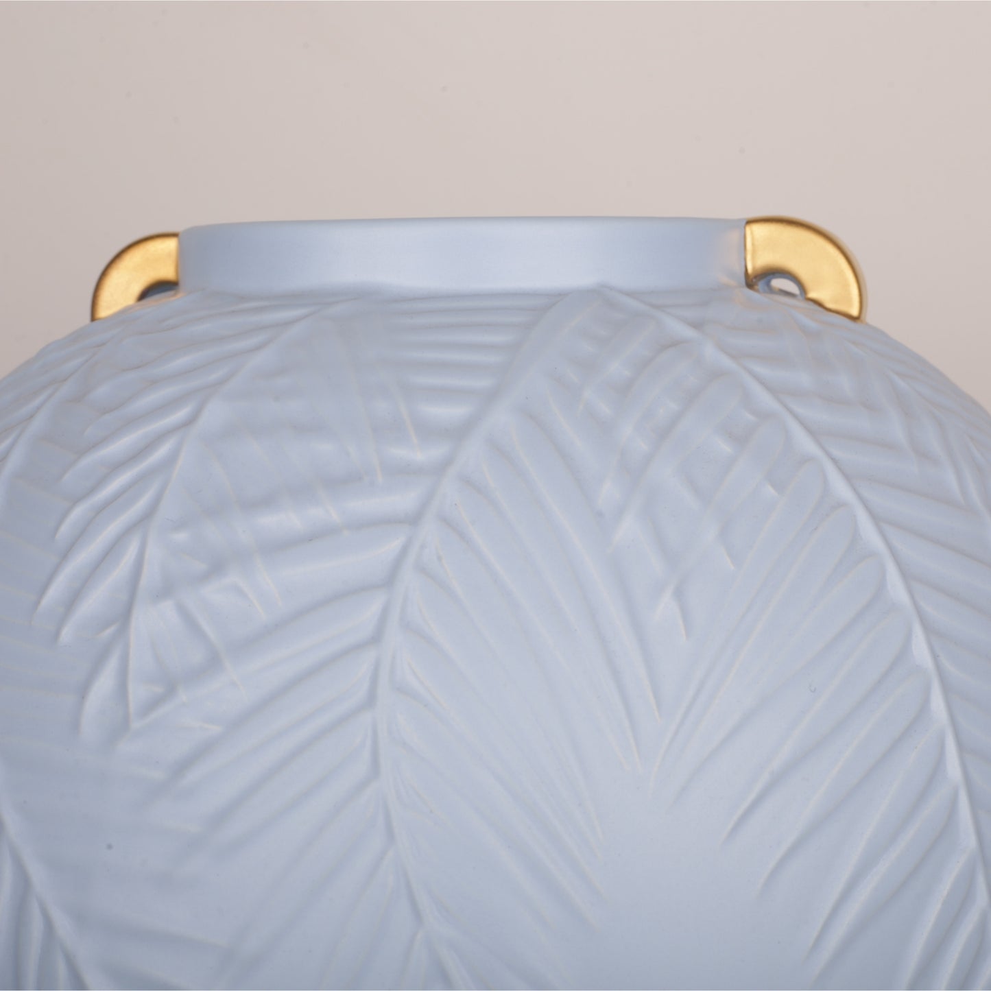 Round Ceramic Leaf Design Flower Vase
