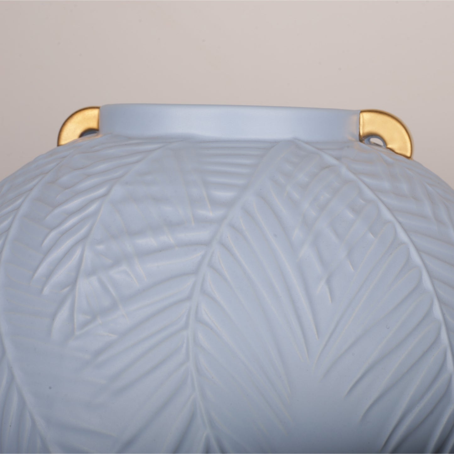 Round Ceramic Leaf Design Flower Vase