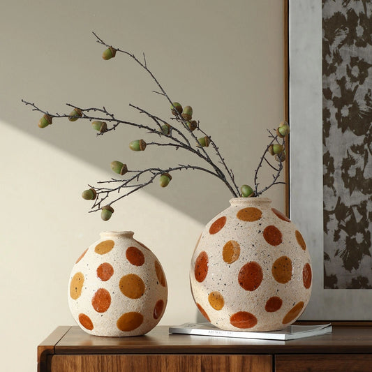 Bright Round Dot Design Flower Sand Vase