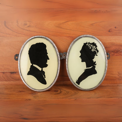 Brass Frame Glass Photo Frame Pair