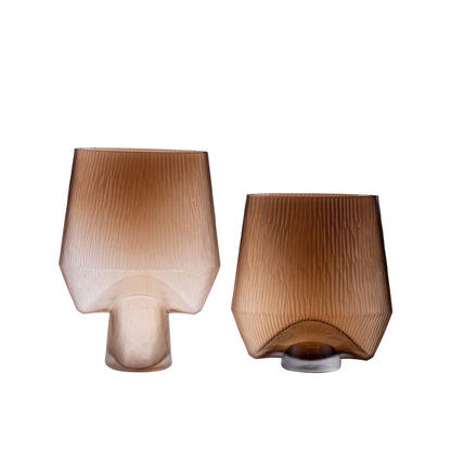 Handmade Brown Color Tabletop Flower Glass Vase