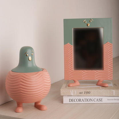 Handmade Pink Bird Ceramic Flower Vase