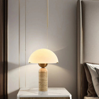 LED Glass Beige Marble Table Lamp