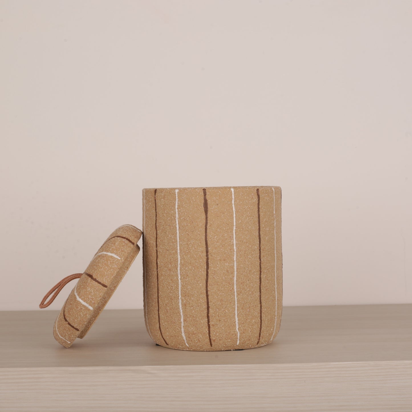 Brown Sand Decorative Jar with Lid