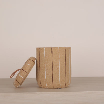Brown Sand Decorative Jar with Lid