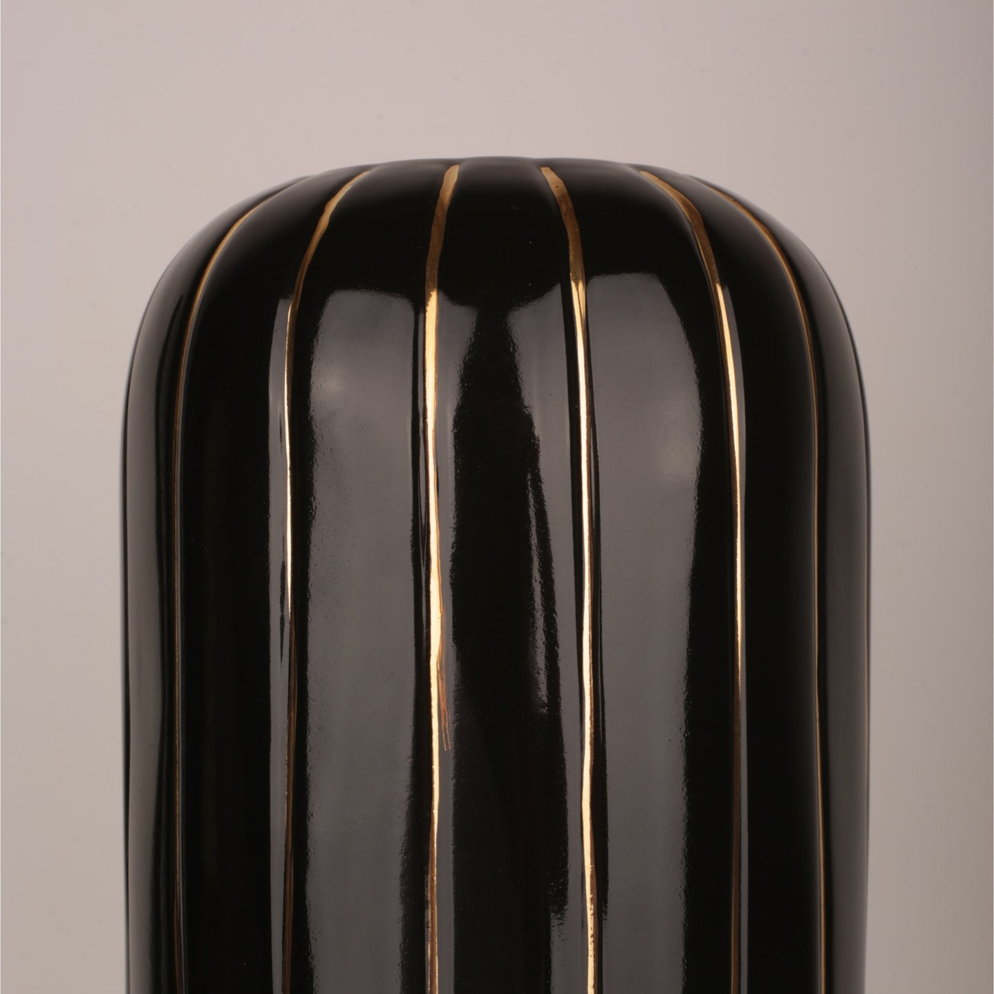 Golden Line Black Ceramic Vase