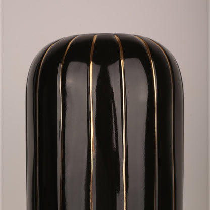 Golden Line Black Ceramic Vase