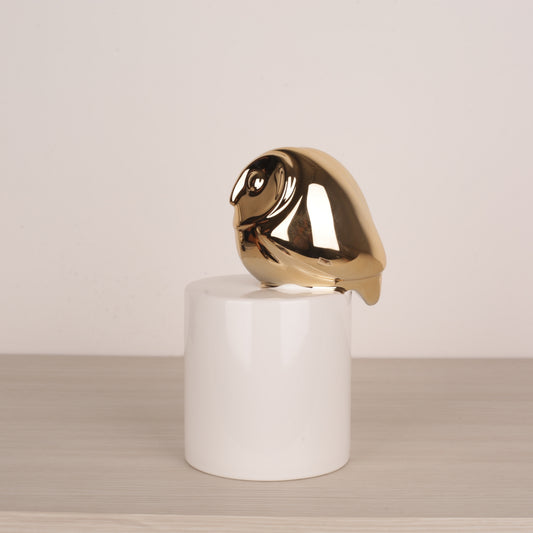 Gold Owl Animal Decorative Vase
