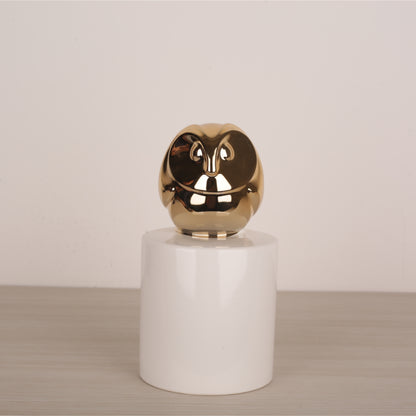 Gold Owl Animal Decorative Vase