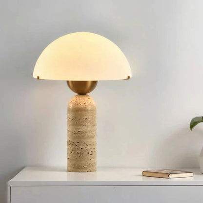 LED Glass Beige Marble Table Lamp