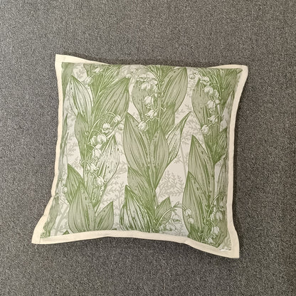 Jacquard Green Cushion Cover, Backside In Plain