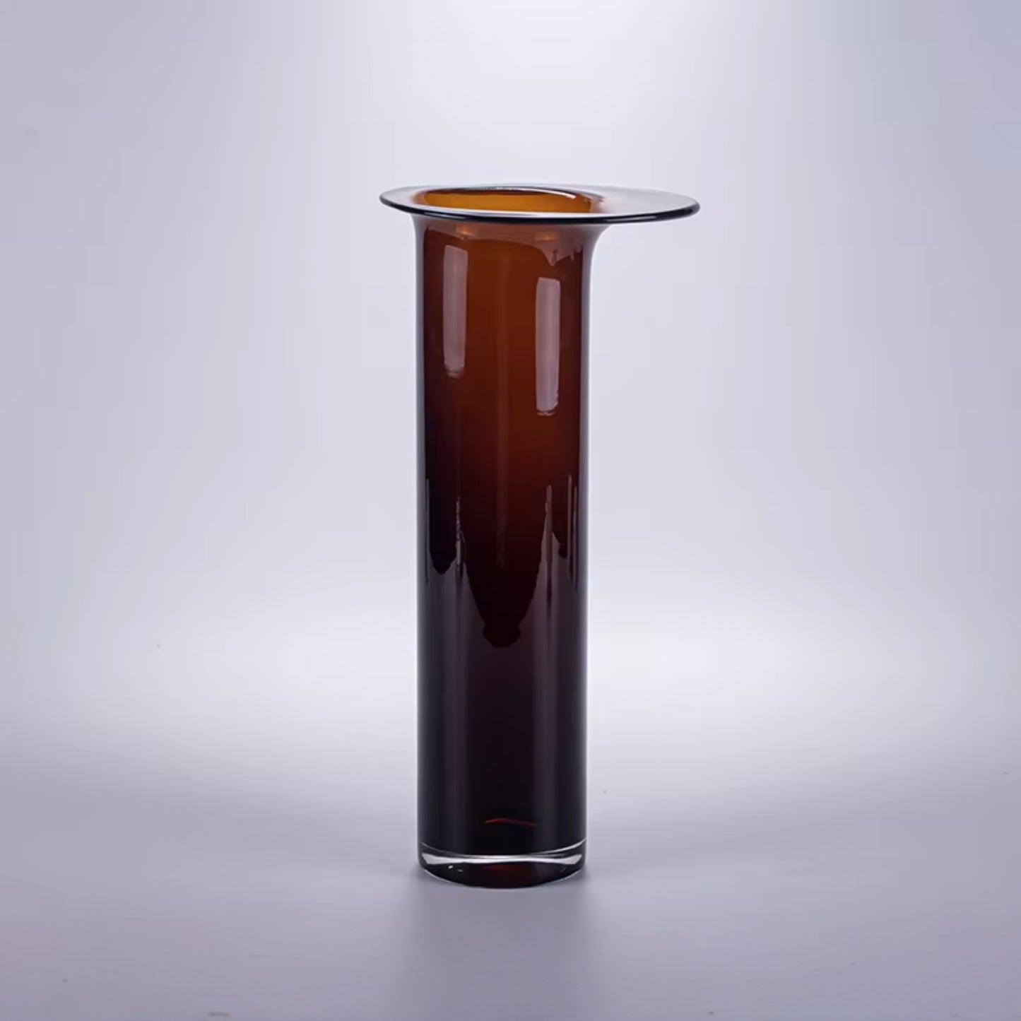 Cylinder Hand Blown Tall Tabletop Glass Vase