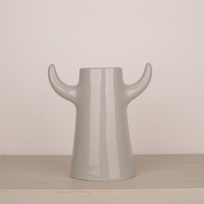 Handmade Ceramic Horn Shape Tabletop Vase