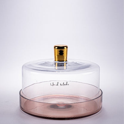 Pink Base Transparent Cake Stand