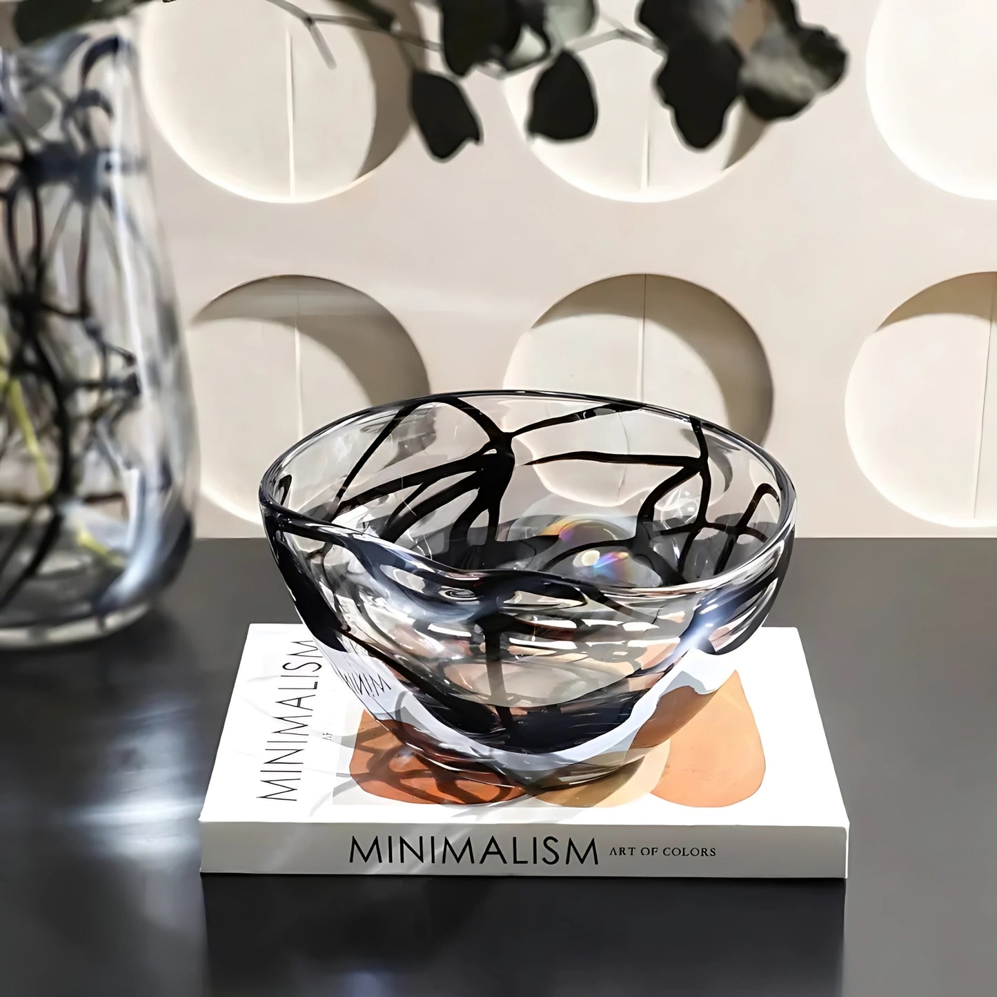 Abstract Black Line Bowl