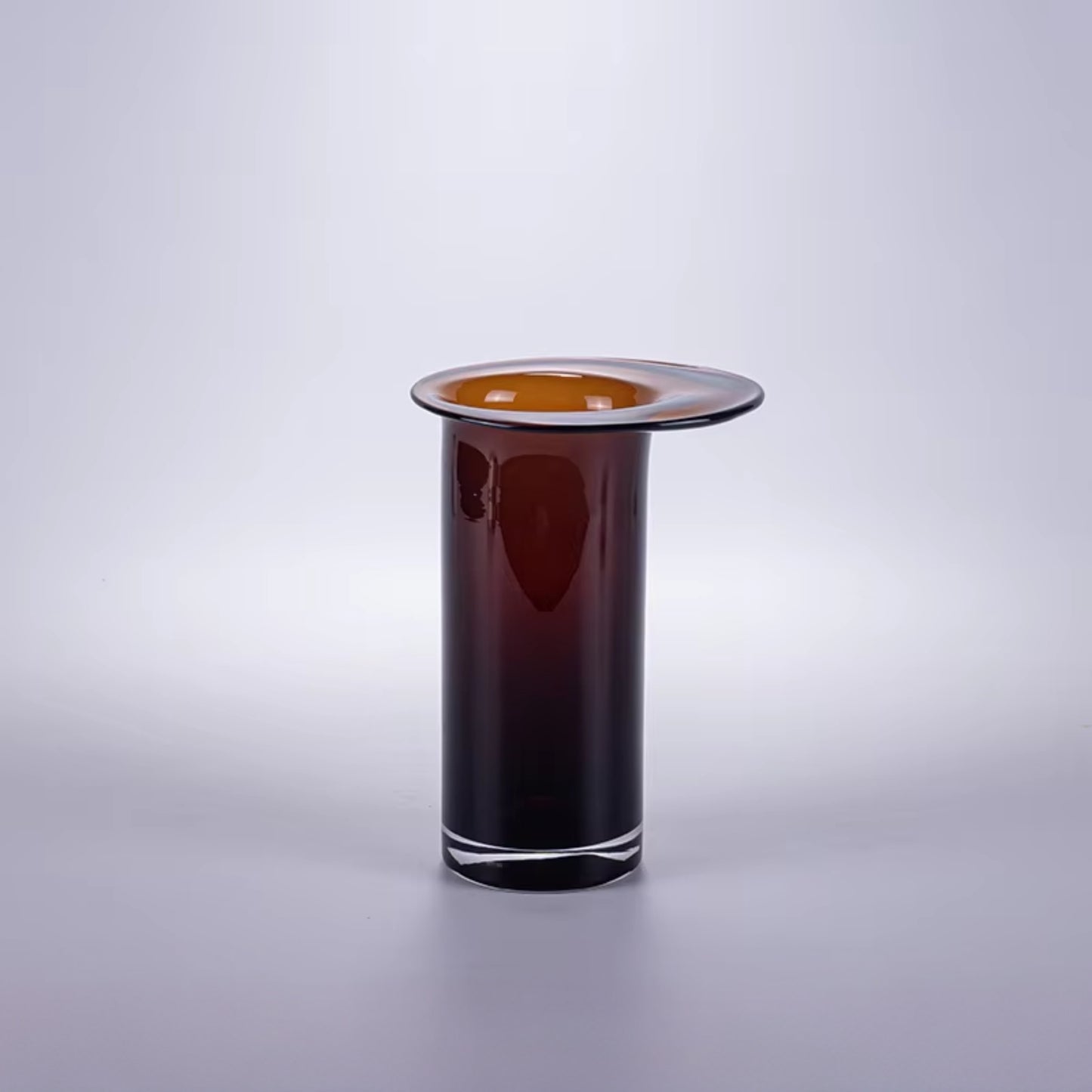 Cylinder Hand Blown Tall Tabletop Glass Vase