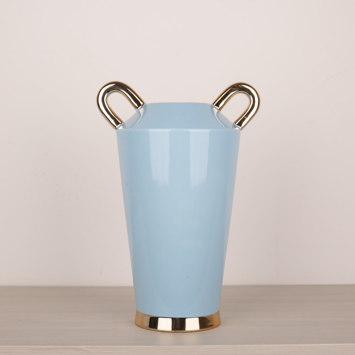 Handmade Blue Ceramic Side Handle Flower Vases
