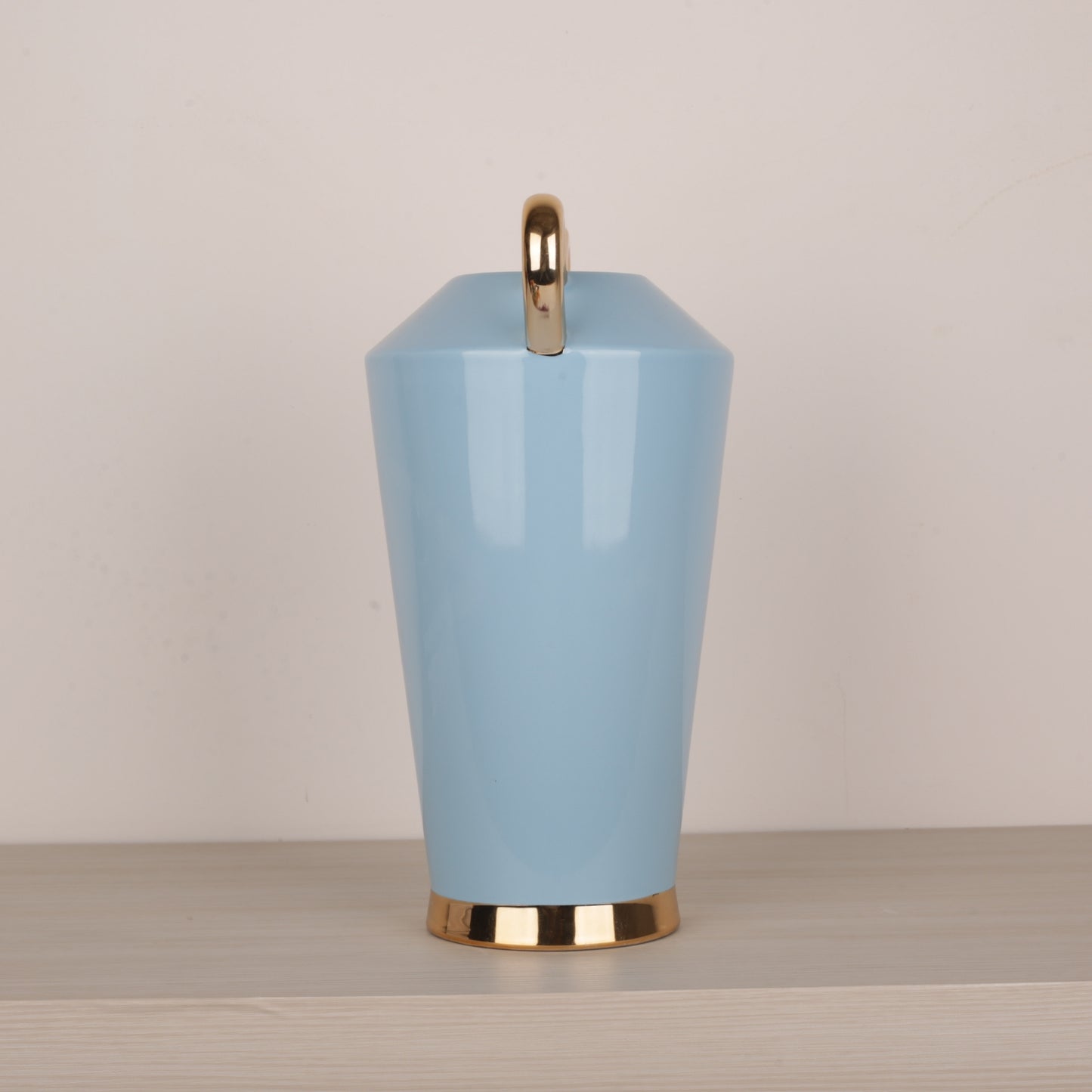 Handmade Blue Ceramic Side Handle Flower Vases