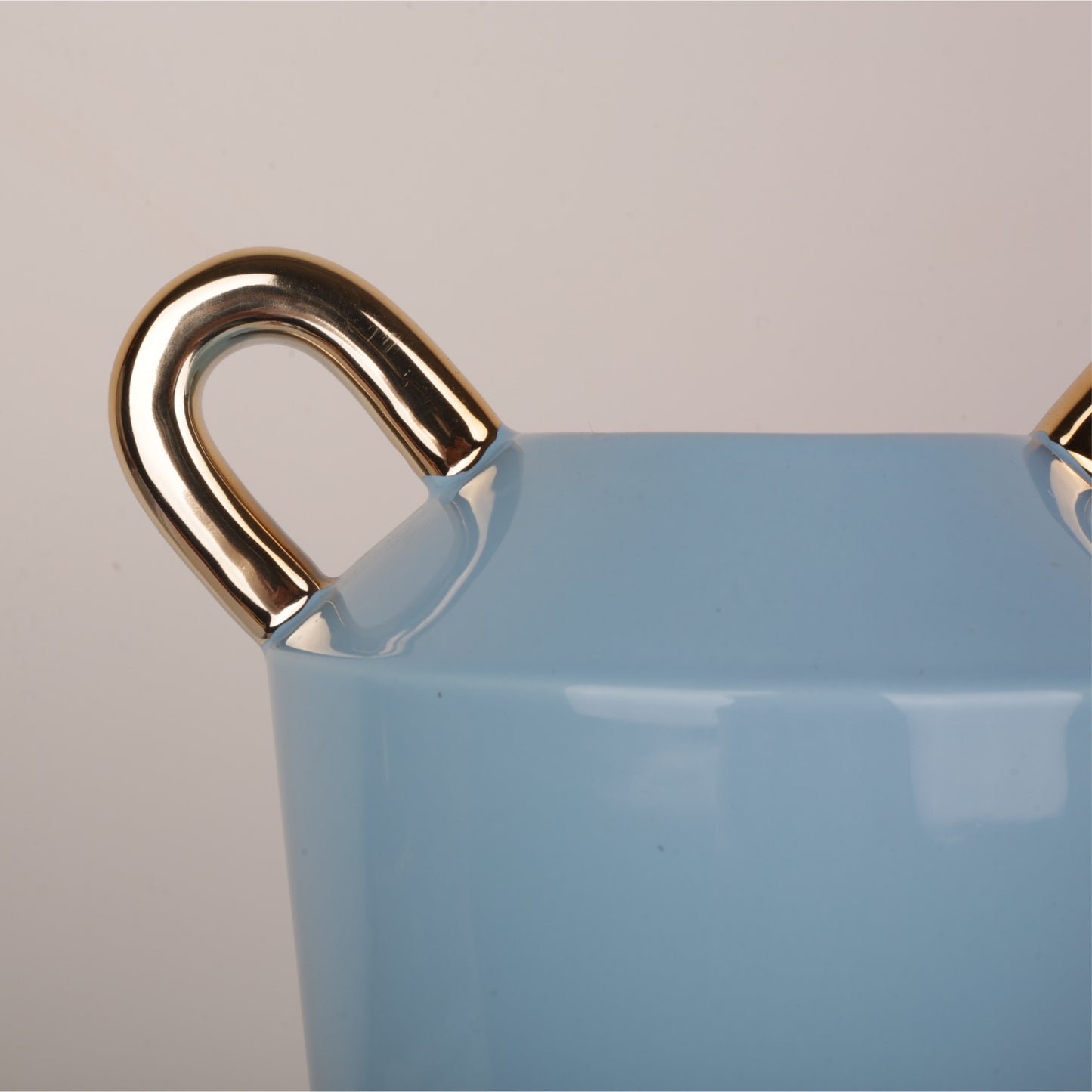 Handmade Blue Ceramic Side Handle Flower Vases