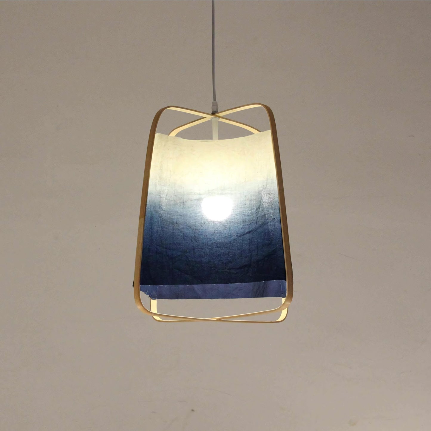 Bamboo Pendant Light Blue Shade (Big, Small)