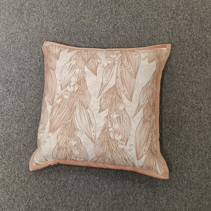 Leaves Print Cushion Cover, Backside In Plain