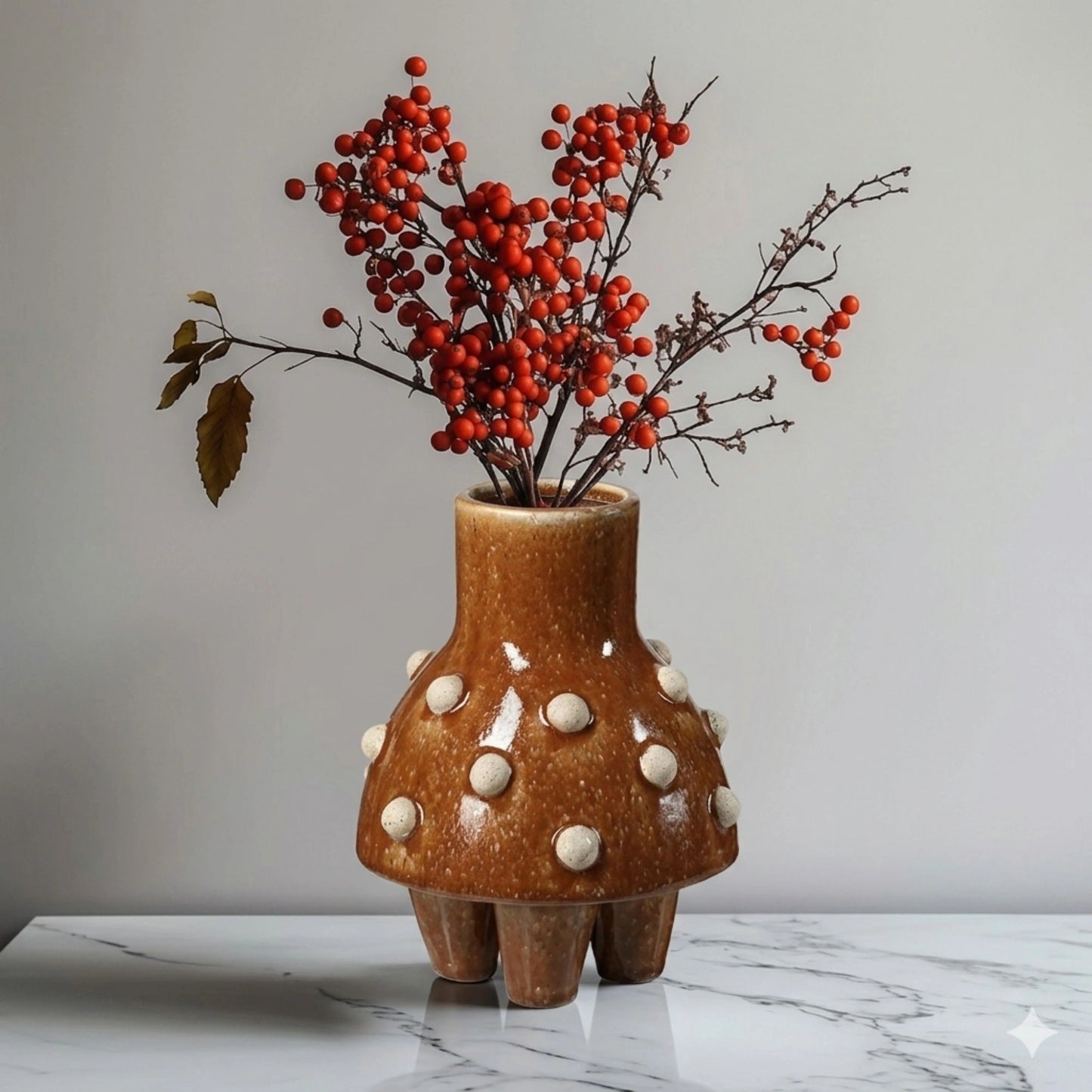 Polka Dot Skirt Design Handmade Ceramic Vase