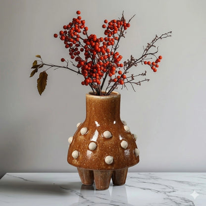 Polka Dot Skirt Design Handmade Ceramic Vase