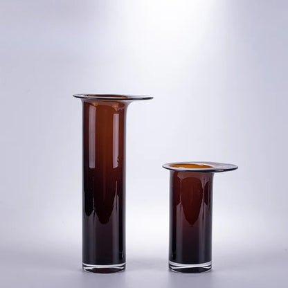 Cylinder Hand Blown Tall Tabletop Glass Vase