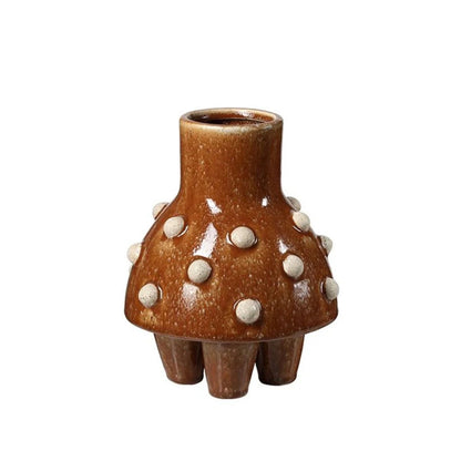 Polka Dot Skirt Design Handmade Ceramic Vase