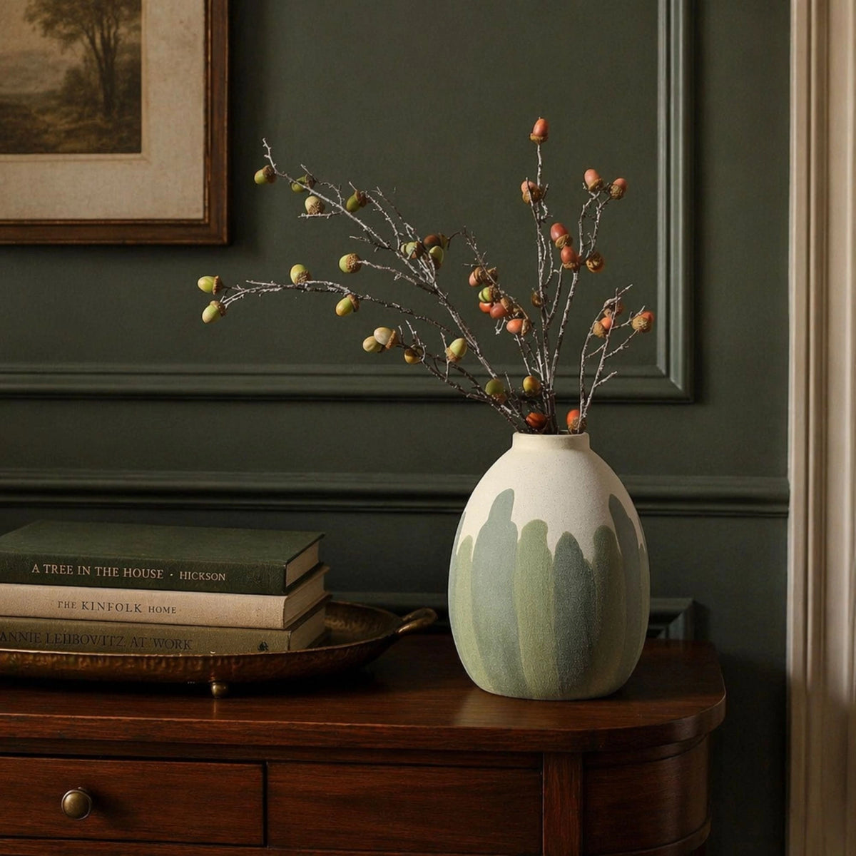 Green Forest Design Decorative Sand Vase
