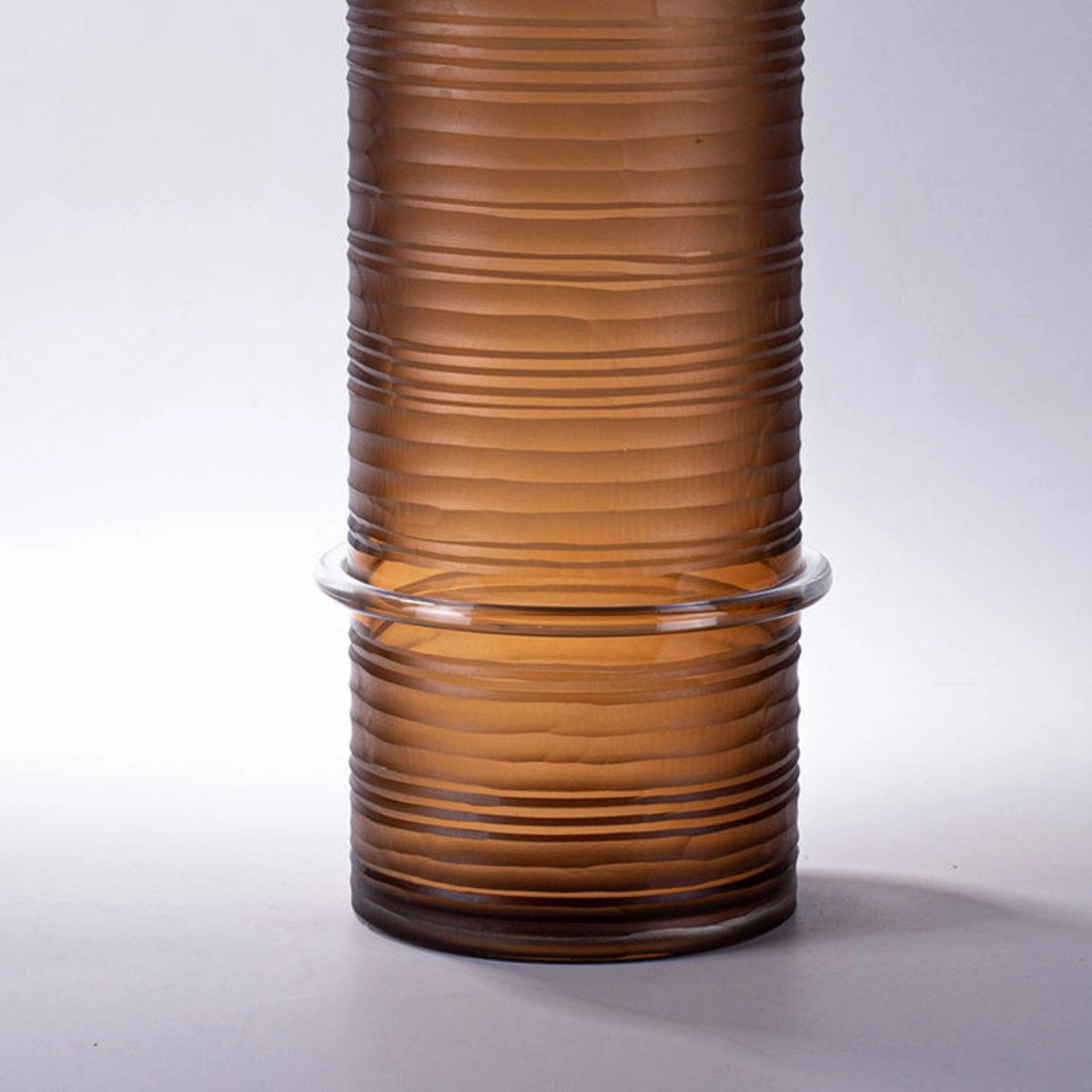 Handmade Craved Cylinder Tabletop Glass Vase