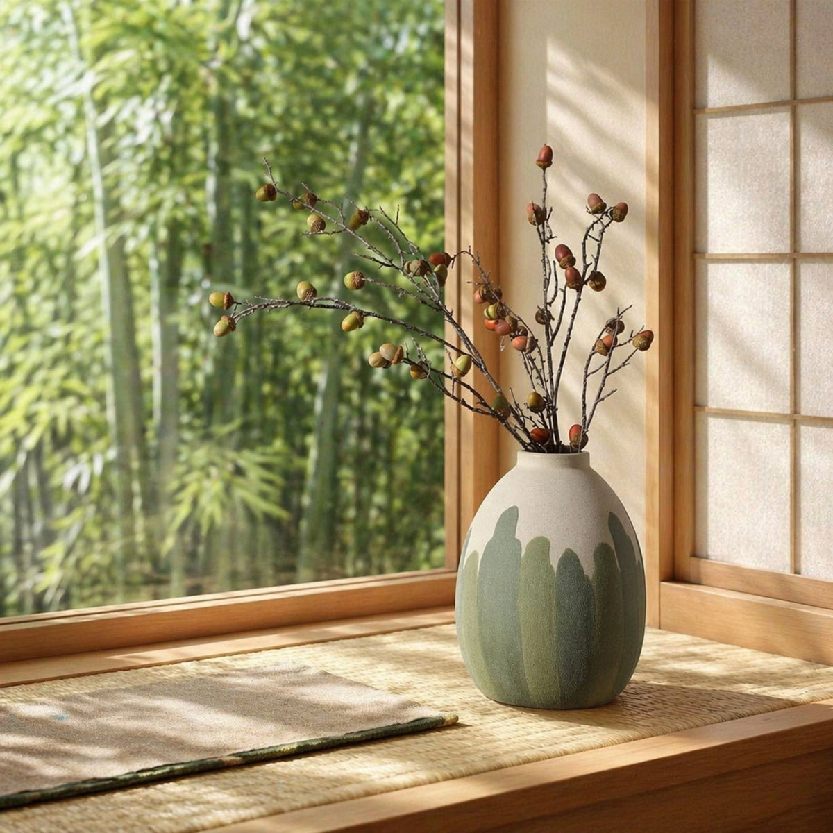 Green Forest Design Decorative Sand Vase