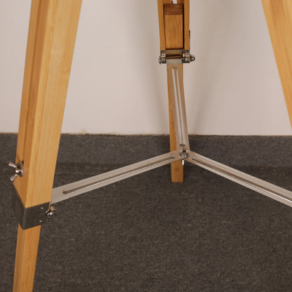 Light Wooden Tripod Base with Metal Brackets Floor Lamp