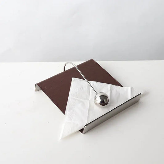 Brown Leather Tissue Holder