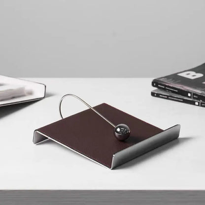 Brown Leather Tissue Holder