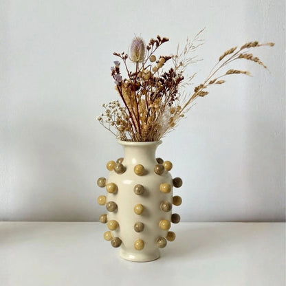 Retro Round Bead Handmade Ceramic Vase