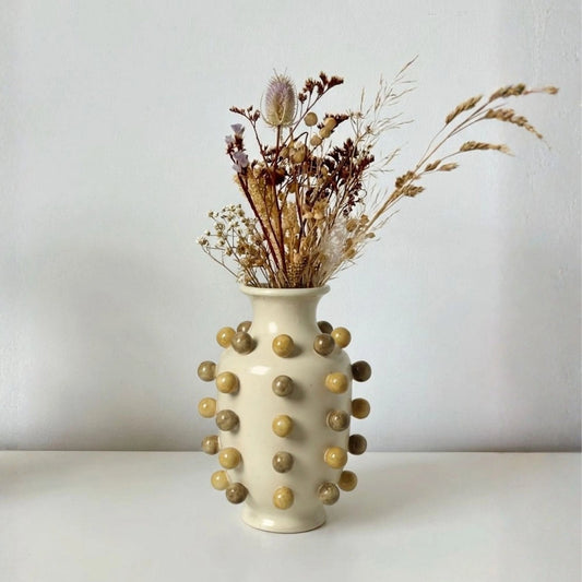 Retro Round Bead Handmade Ceramic Vase