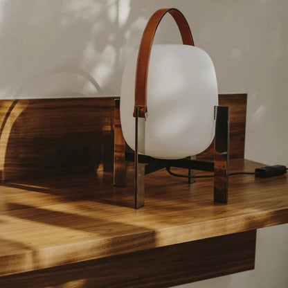 Nordic Style Portable Table Lamp with Leather Handle