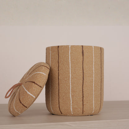 Brown Sand Decorative Jar with Lid