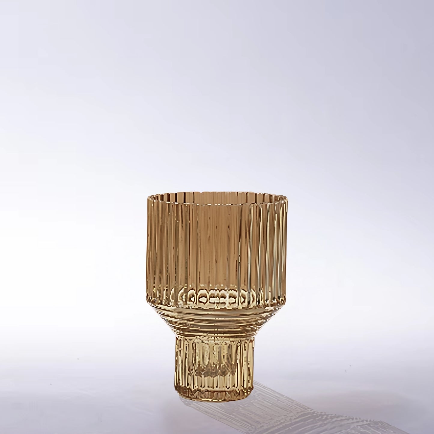 Yellow Geometric Hand Blown Glass Vase