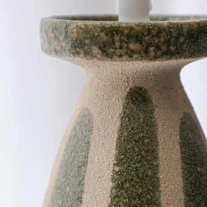 Green Hand-painted Torch Candle Holder