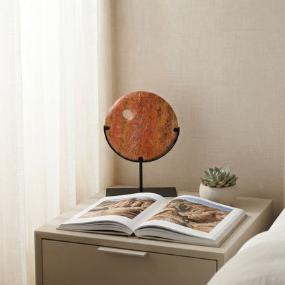 Red Marble Moon Cave Decorative Ornament
