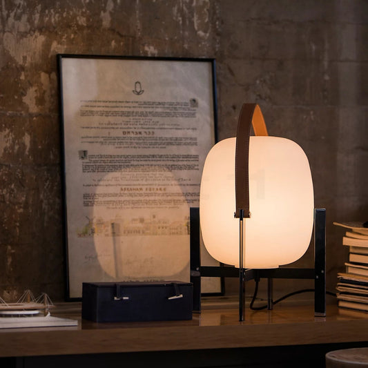 Nordic Style Portable Table Lamp with Leather Handle