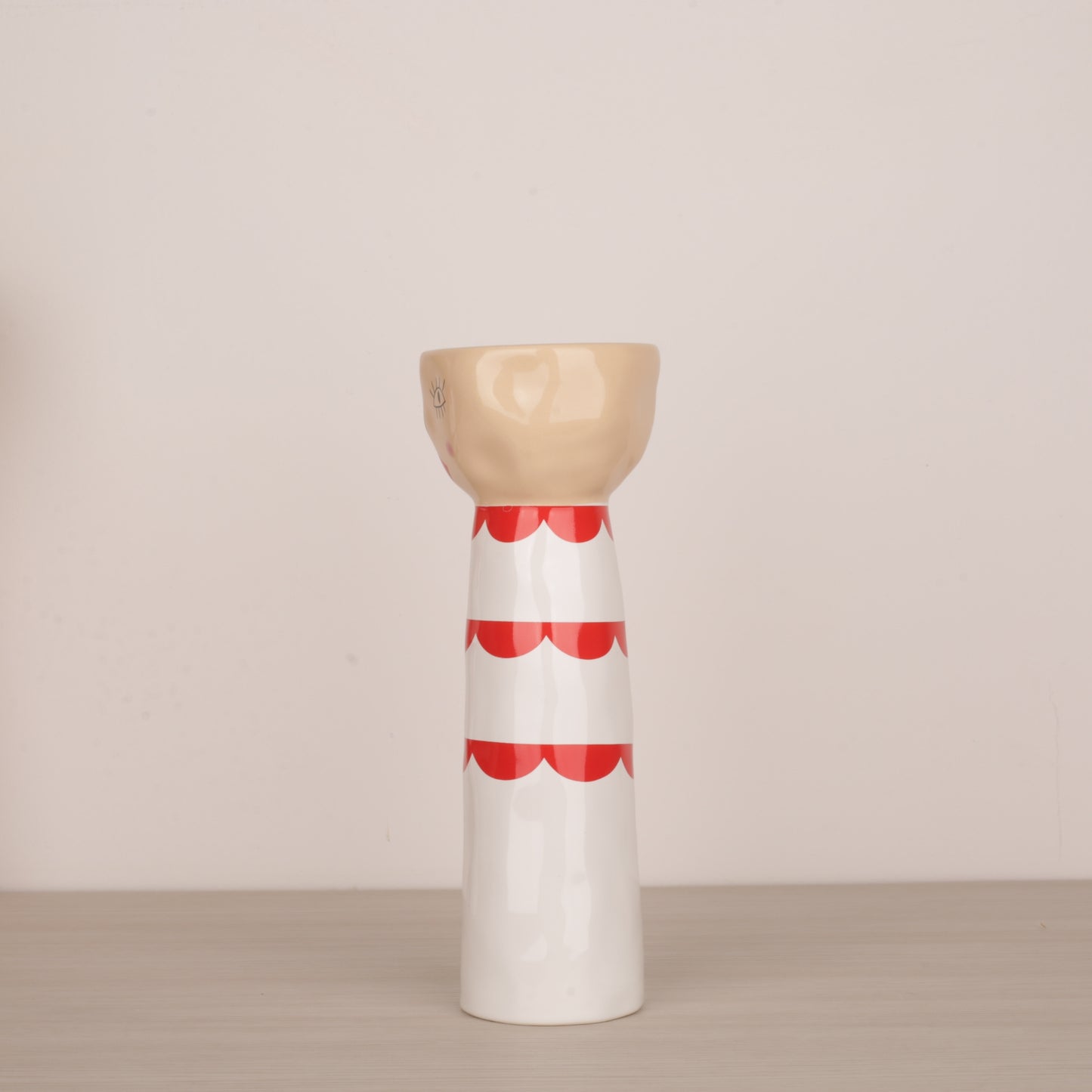 Red Face Ceramic Candle Holder