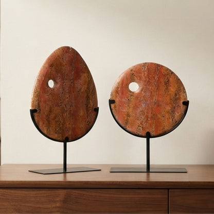 Red Marble Moon Cave Decorative Ornament