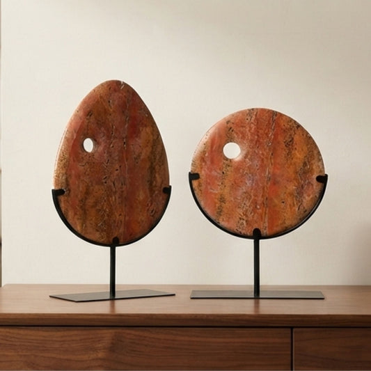 Red Marble Moon Cave Decorative Ornament