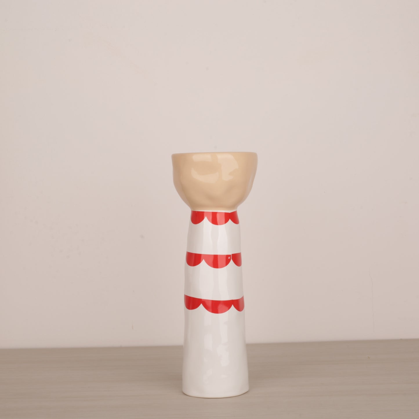 Red Face Ceramic Candle Holder