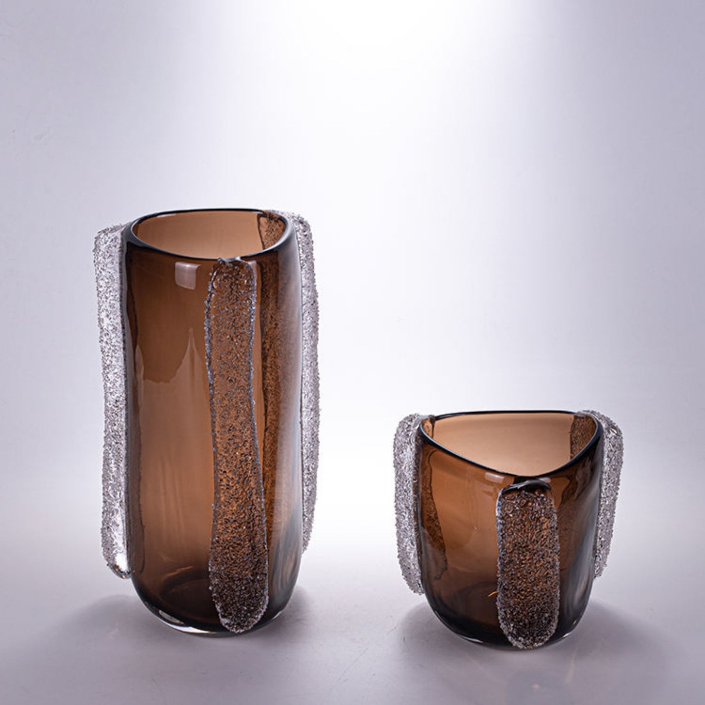 Handmade Triangle Cylinder Design Glass Decoration Vases